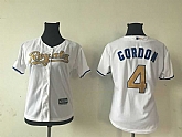 Women Kansas City Royals #4 Alex Gordon White 2015 World Series Champions Gold Program Cool Base Stitched MLB Jersey,baseball caps,new era cap wholesale,wholesale hats
